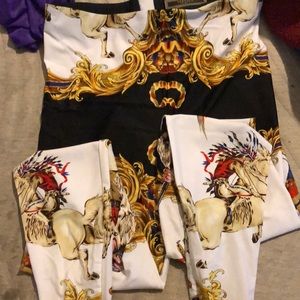 Versace Native American collection leggings size 46
